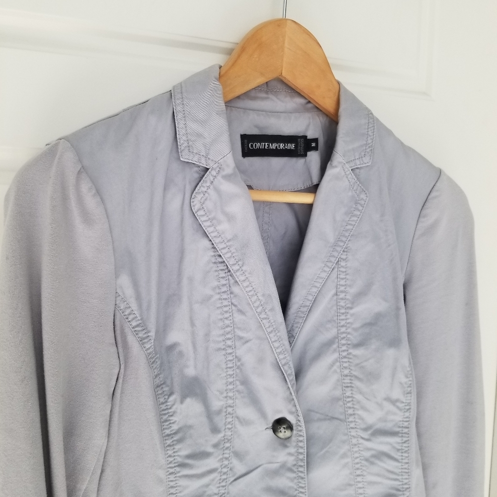 Grey, mixed media lightweight blazer 🇨🇦